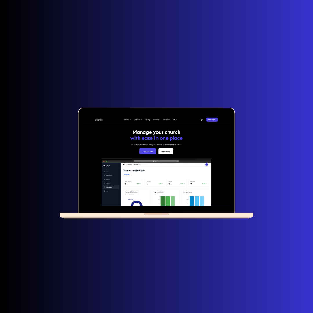 Belyvers multi-tenant church management platform built by HyperBrain Labs