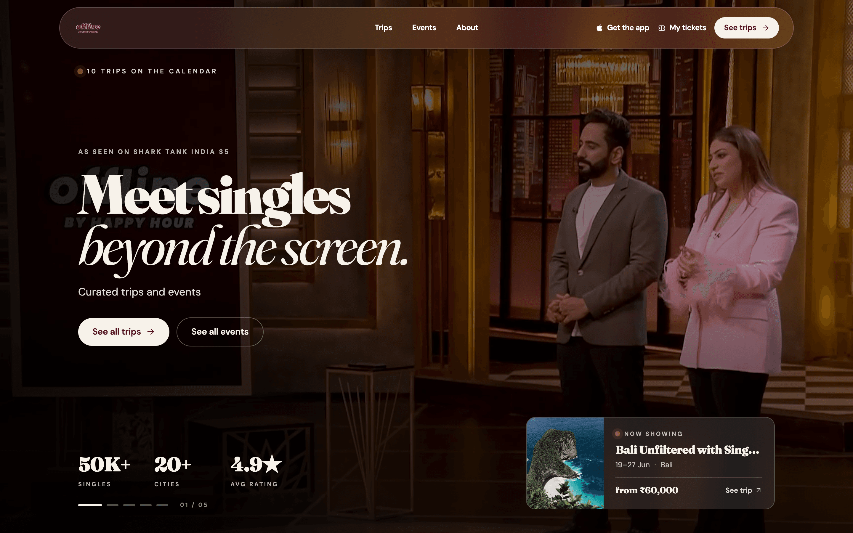 Offline by Happy Hour mobile app and event platform built by HyperBrain Labs